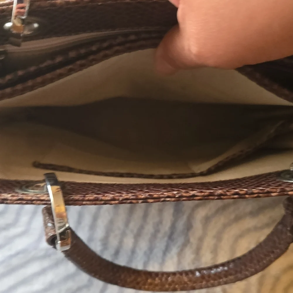 Talbots Textured Snake Skin Brown Handbag 🤎 - Picture 4 of 9